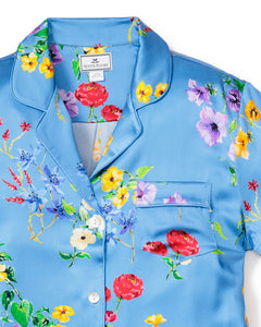 Mulberry Silk PJs Brilliant Botanical Azure