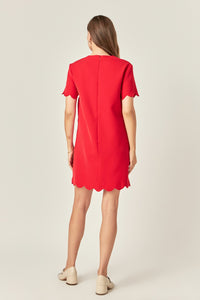 Pre-Order: Rouge Scallop Dress