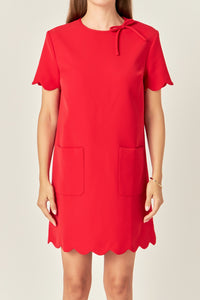 Pre-Order: Rouge Scallop Dress