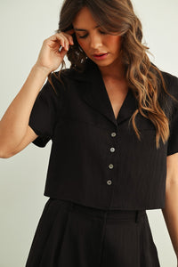 Diana Button-up Top (Onyx) – UNIKONCEPT