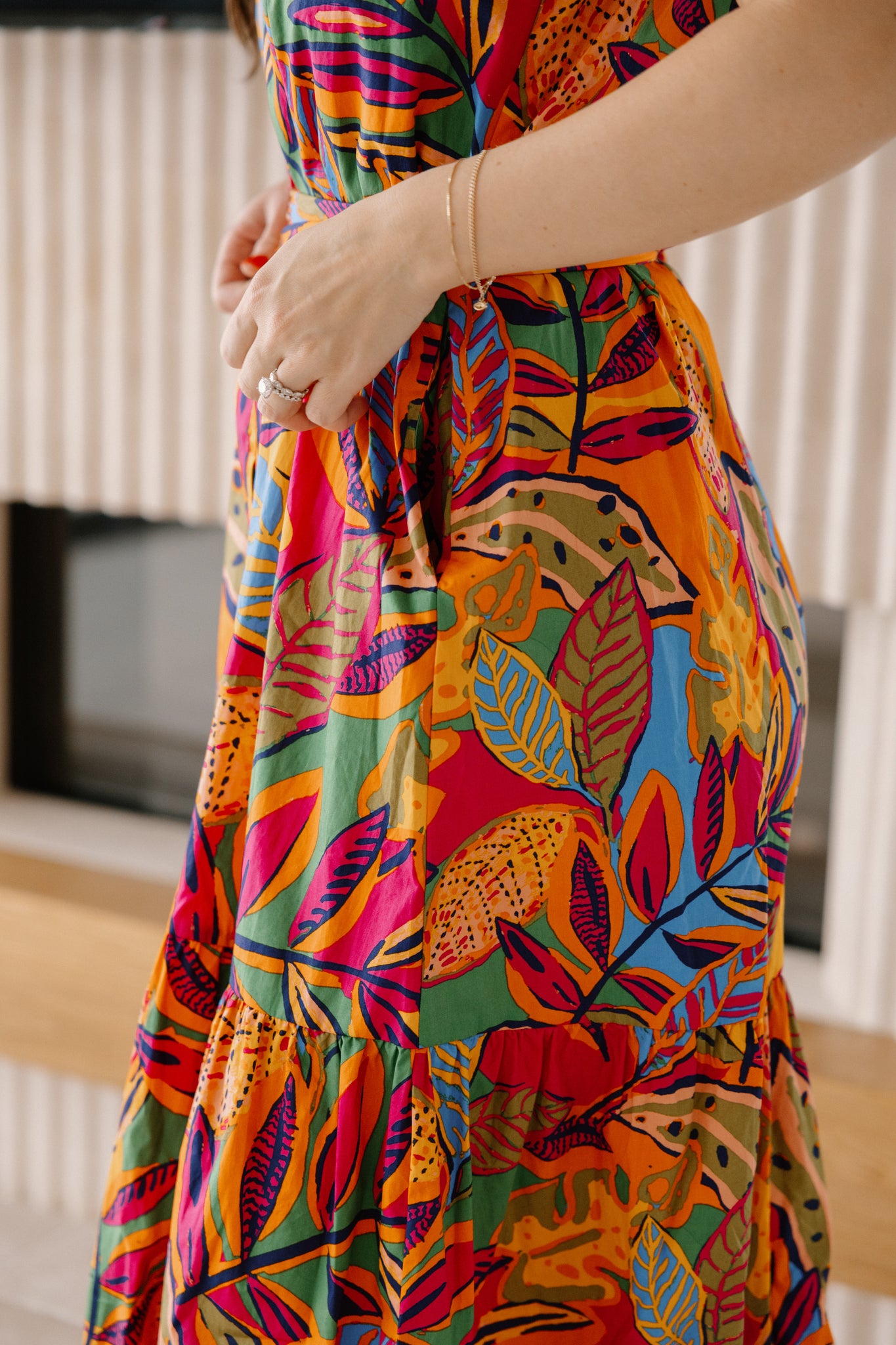 Cici Floral Button Midi Dress