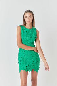Lucia Floral Lace Mini Dress