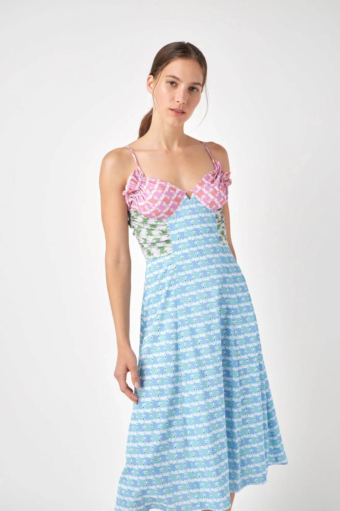 Celine Printed Satin Dress