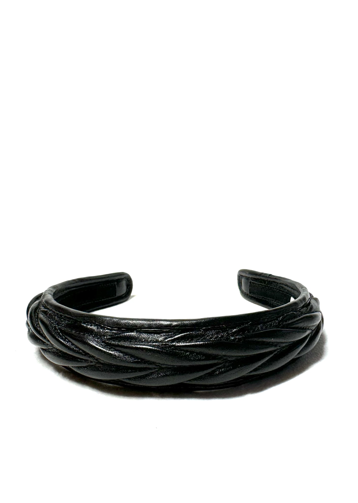 Miu Miu Black Leather Headband *NEW*
