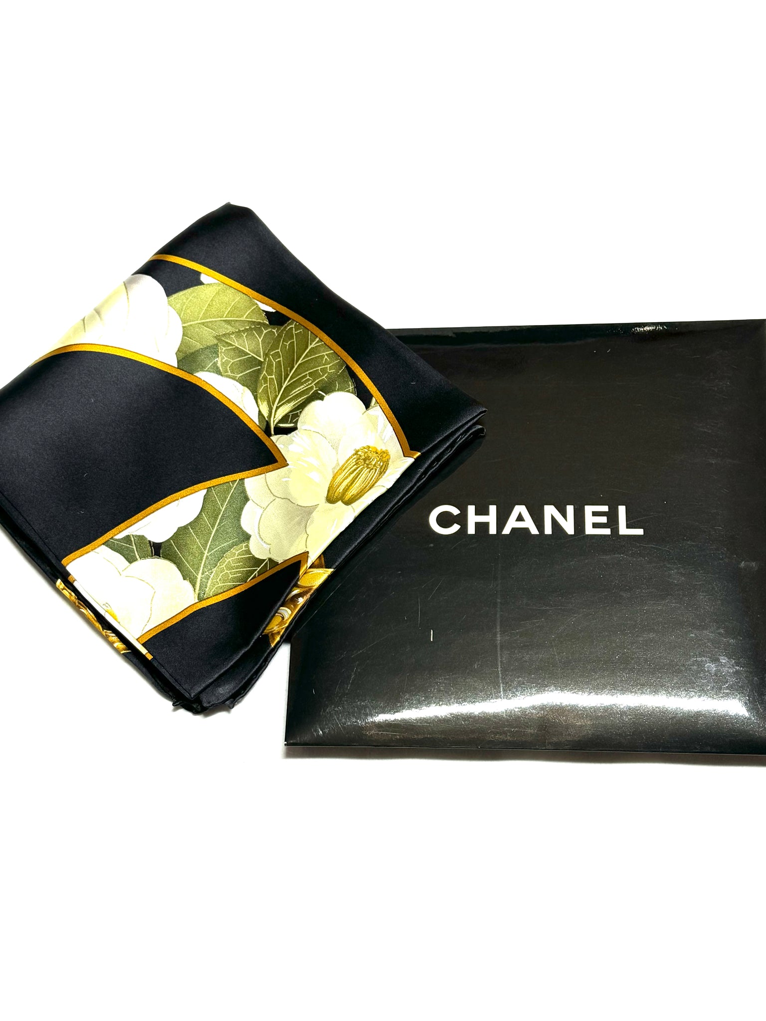 Vintage Chanel Silk CC Logo Scarf