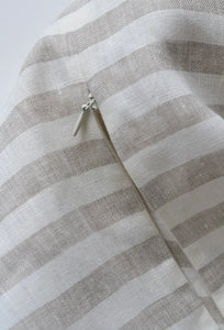 Parallel Linen Pillow Cover off-white w/ taupe stripes