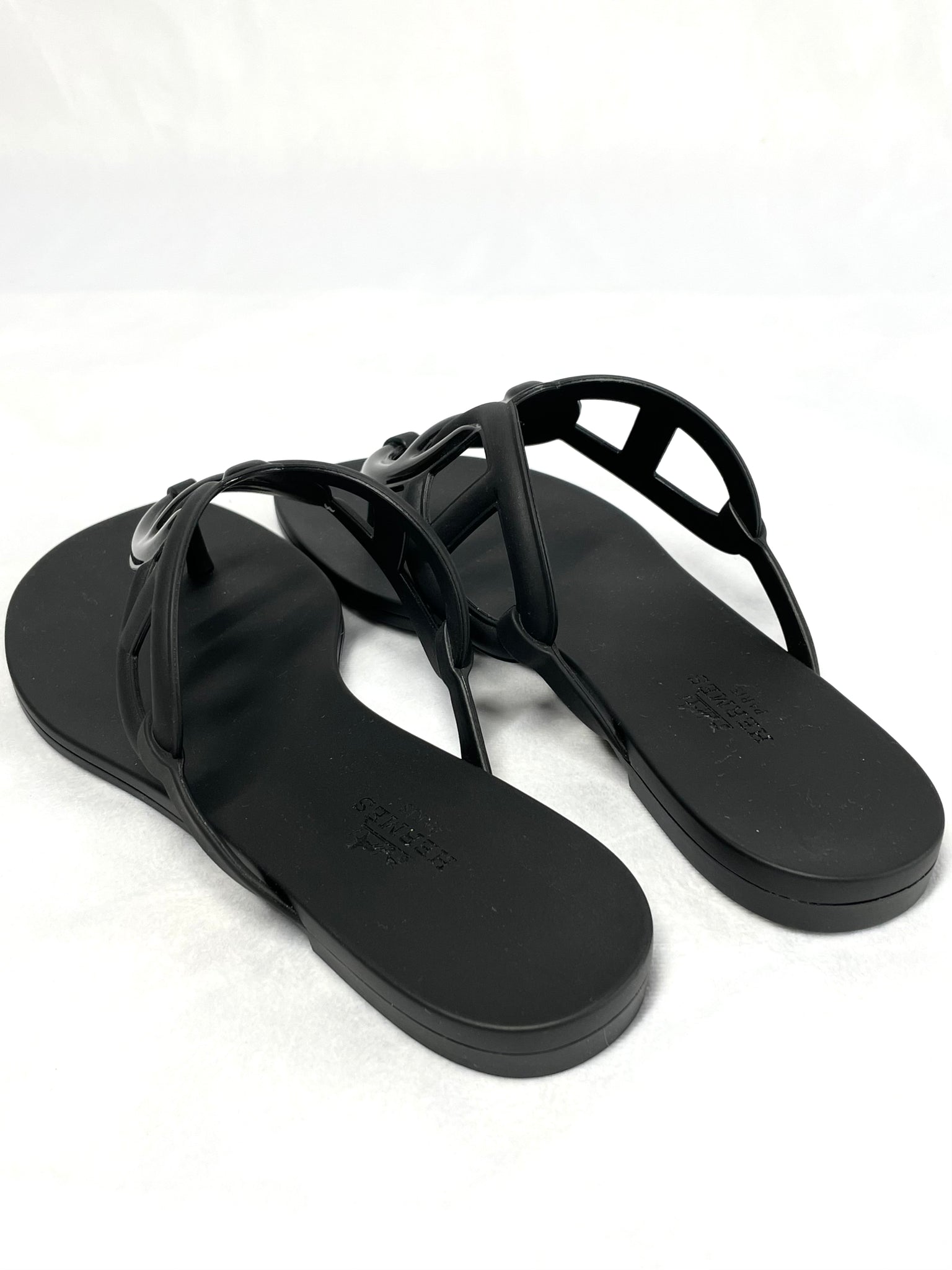 Hermes Black Egerie sandals
