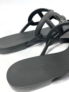Hermes Black Egerie sandals