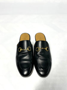 Gucci Princetown Black Leather Slides sz 7