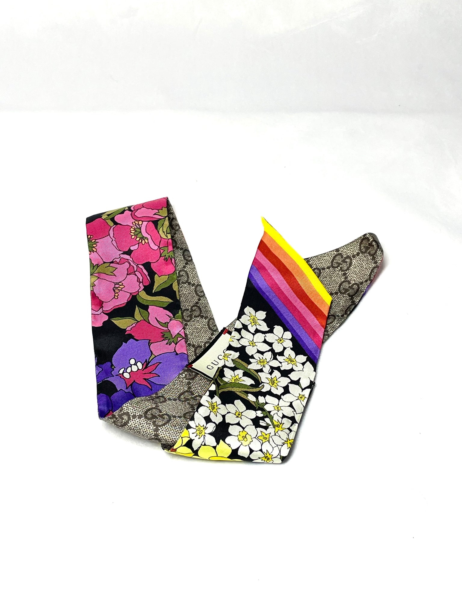 Pre Loved Gucci Flora Silk Neck Tie available at UniKoncept in Waterloo