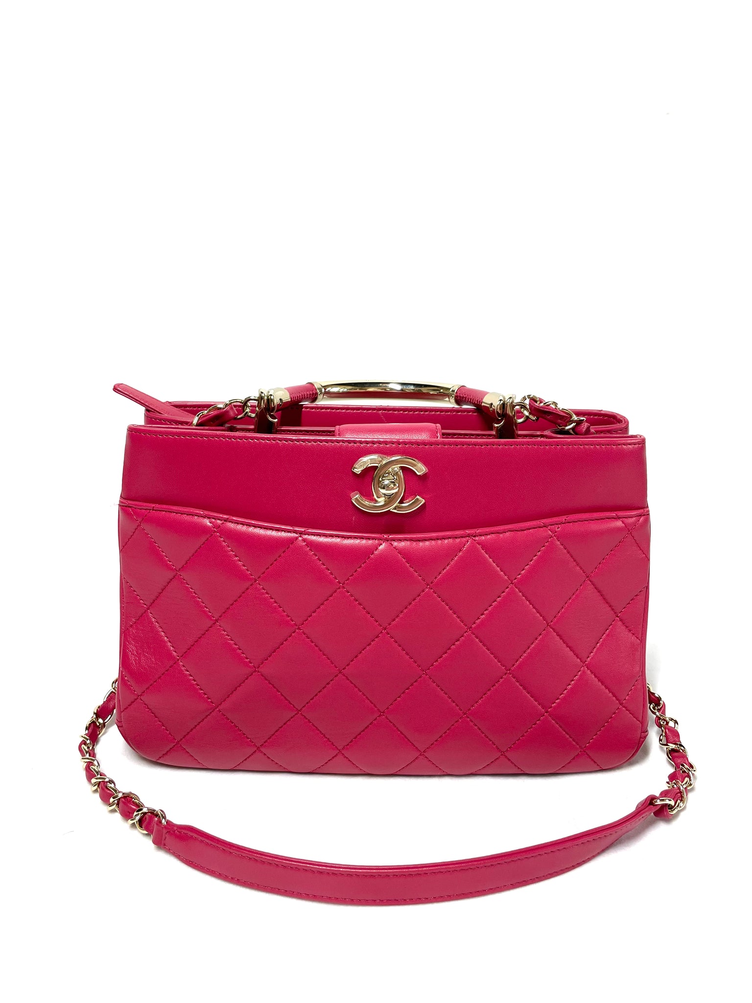 Chanel Vintage Red Quilted Lambskin Mini Flap Shoulder Chain Bag