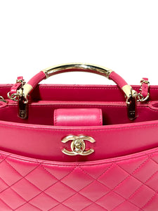 Pre Loved Chanel Carry Chic Tote Bag in Raspberry Pink available at UniKoncept in Waterloo