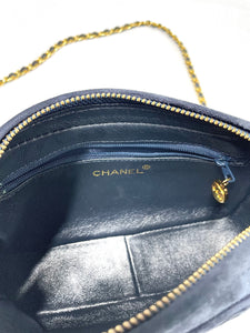 Photo of Chanel CC Matelasse Suede Fringe Tassel Navy Bag With Gold Hardware available at UniKoncept in Waterloo