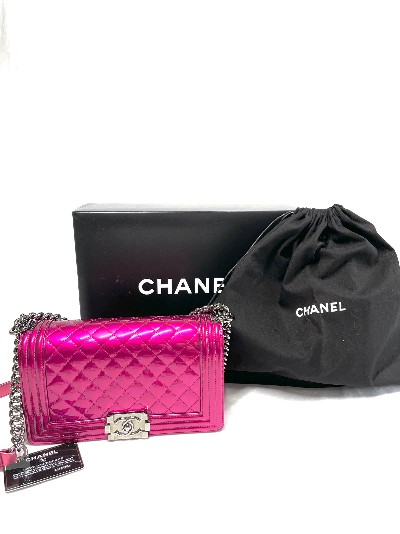 Chanel Medium Fuchsia Patent Boy Bag *limited edition* – UNIKONCEPT