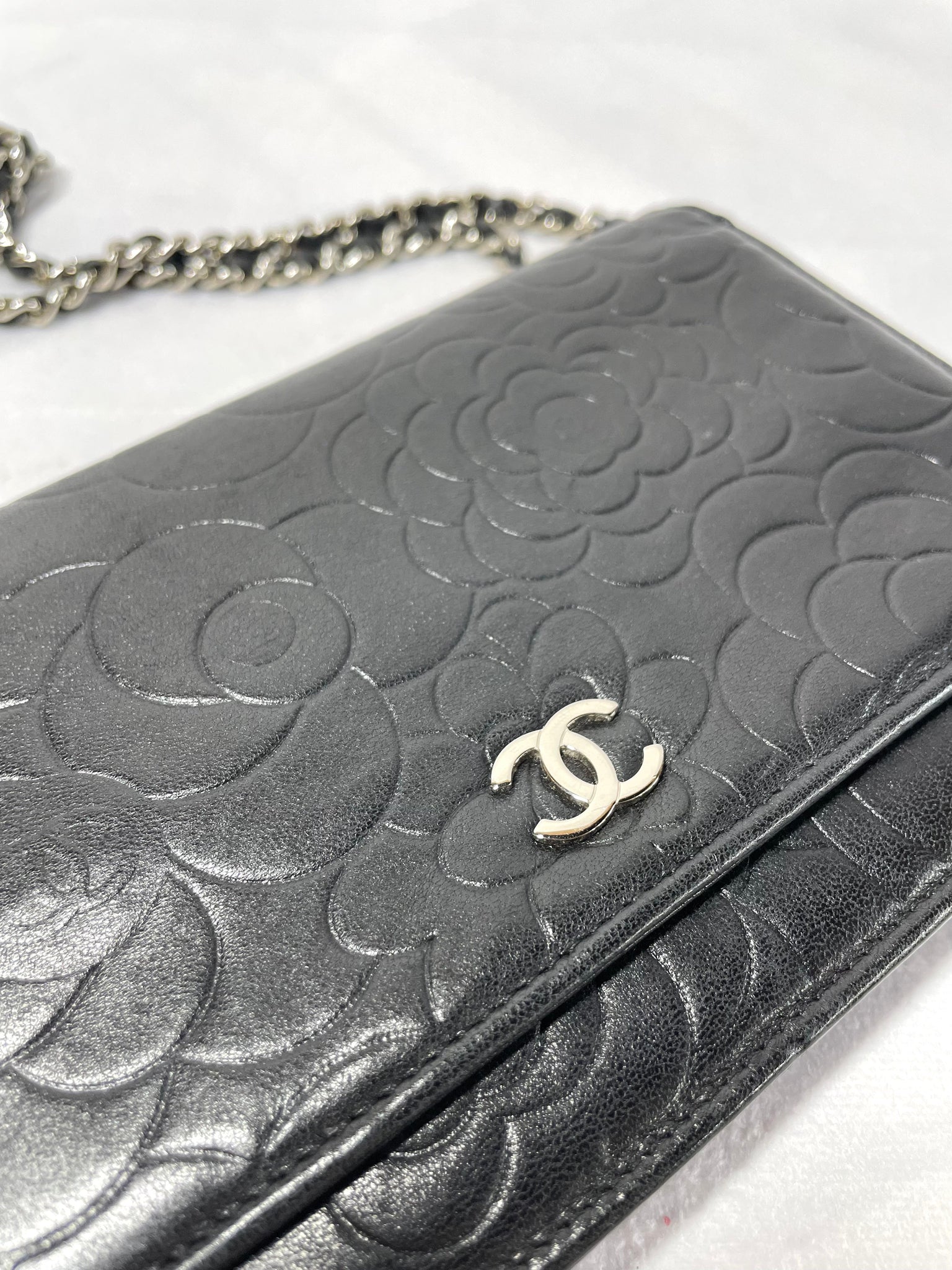 Chanel Camellia Embossed WOC