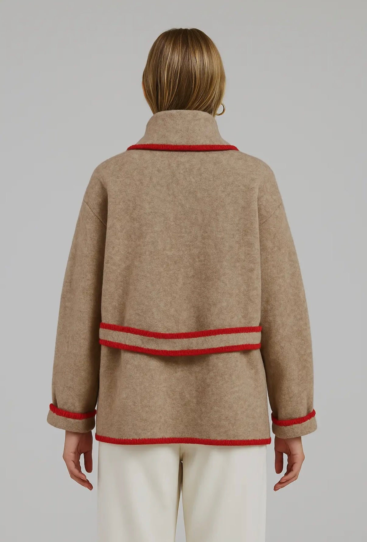 Cecilia Cardigan (Camel/Red)