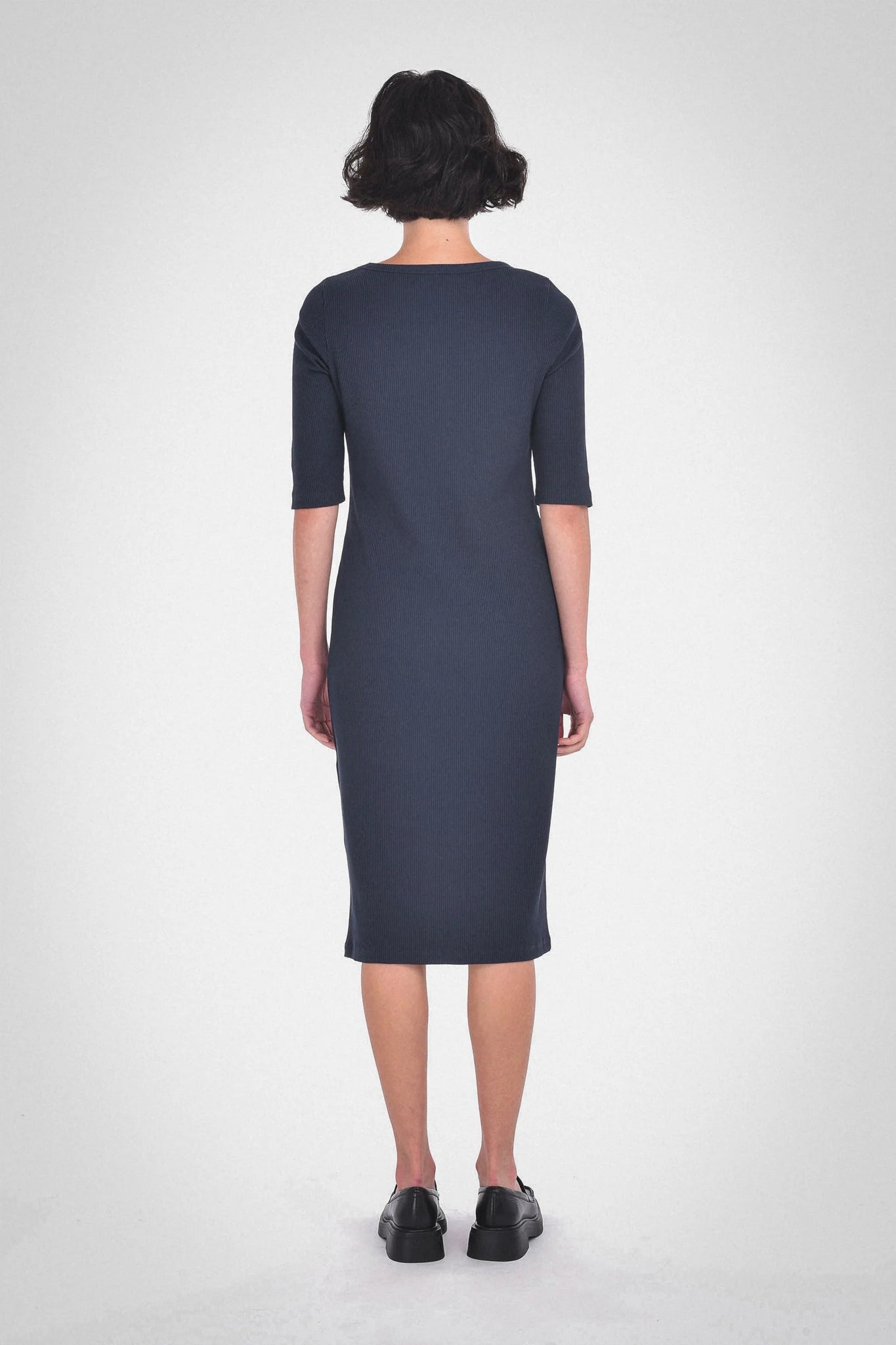 Veronica Dress in Navy From Paper Label available at UniKoncept in Waterloo back view