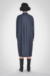 Miko button up dress in navy from Paper Label available at UniKoncept in Waterloo back view