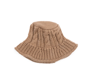 Cable Knit Bucket Hat (camel)
