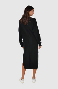 Aiden Knit Dress in Black From Madison The Label available at UniKoncept in Waterloo back view
