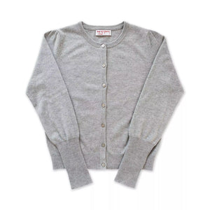 Photo of Lyla Cashmere Cardigan featuring buttons up the front in the colour stormy (grey) available at UniKoncept in Waterloo