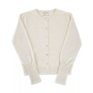 Photo of Lyla Cashmere Cardigan featuring buttons up the front in the colour cream puff (cream) available at UniKoncept in Waterloo