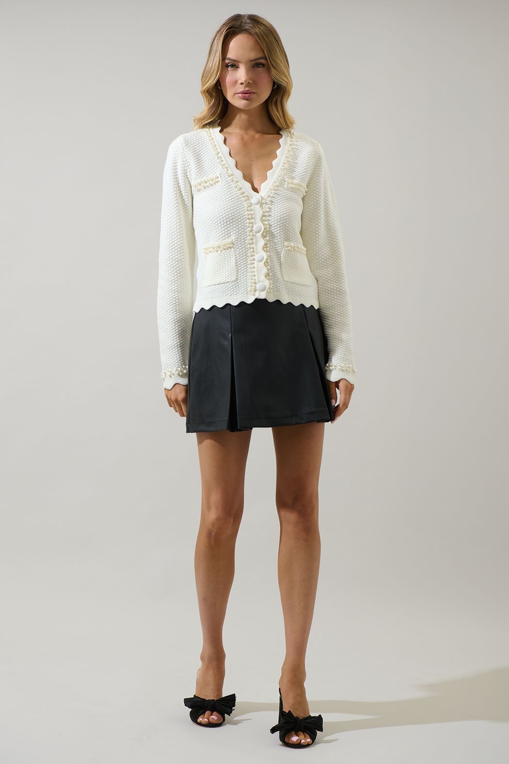 Elizabeth Pearl Trim Cardi