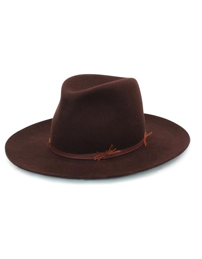 Ace of Something Bonanza fedora in Redwood pictured on a white background
