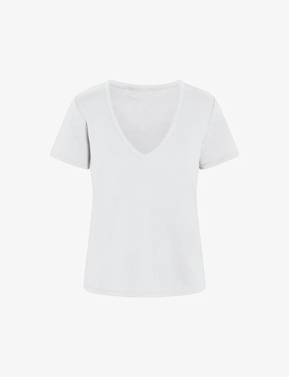 UNIKONCEPT Lifestyle Boutique and Lounge; Commando Cloud Short Sleeve V-Neck Tee in White pictured on a white background