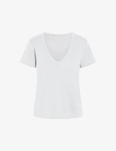 UNIKONCEPT Lifestyle Boutique and Lounge; Commando Cloud Short Sleeve V-Neck Tee in White pictured on a white background
