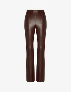 UNIKONCEPT Lifestyle Boutique and Lounge;Commando Faux Leather Flare Legging in Oxblood on a white background