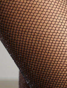 UNIKONCEPT Lifestyle Boutique and Lounge; Commando Twinkle Net Tights close up on a model