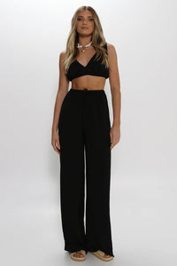 Model wearing Harvi Crop Top in Black from Lost in Lunar available at UniKoncept in Waterloo