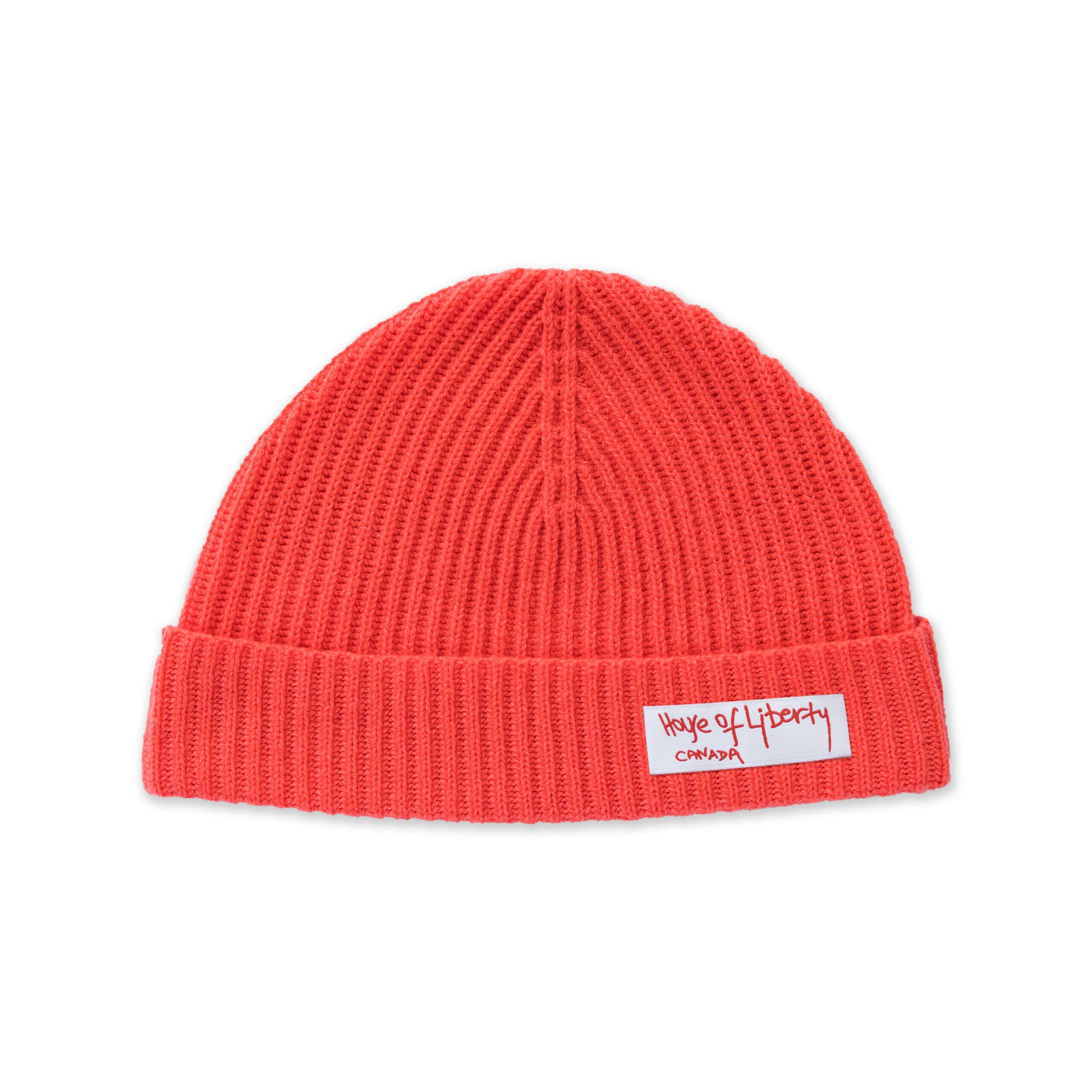 UNIKONCEPT Lifestyle Boutique and Lounge; House of Liberty Cashmere Roxy Ribbed Beanie in colour Chili on a white background