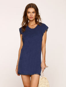 UNIKONCEPT Lifestyle Boutique and Lounge; Heartloom Heath Tunic in Indigo pictured on a model