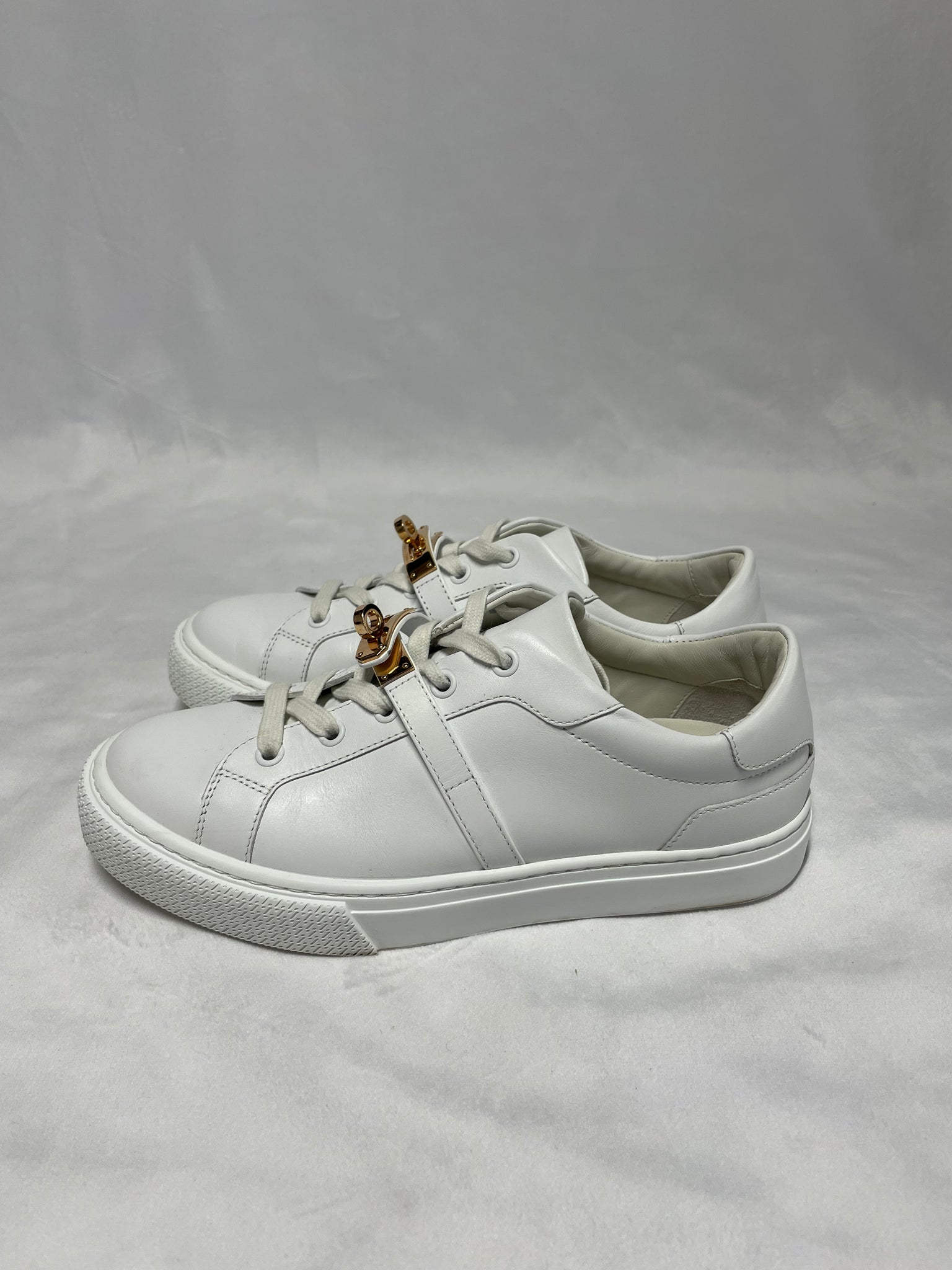 Hermes Kelly White Sneakers Rose gold 37