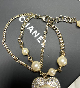 Pre Loved Chanel Crystal Pearl Heart Bracelet *brand new* from UniKoncept in Waterloo