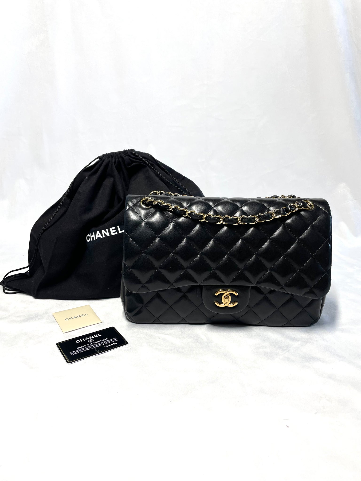 CHANEL Jumbo Double Flap- Black Caviar with Silver in 2023