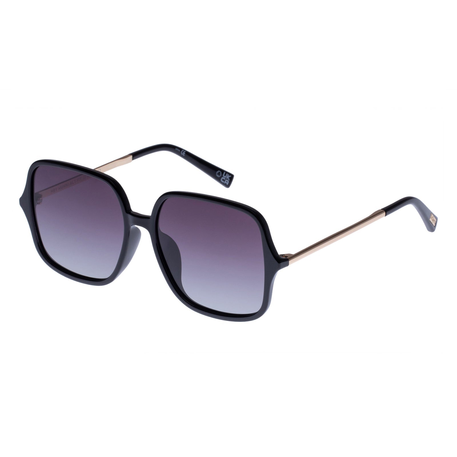 UNIKONCEPT Lifestyle Boutique and Lounge; Le Specs Hey Hunni sunglasses in black pictured on a white background