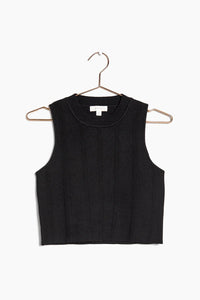 UNIKONCEPT Lifestyle Boutique and Lounge; Mod Ref Farrah sleeveless top in black - cropped knit sleeveless top