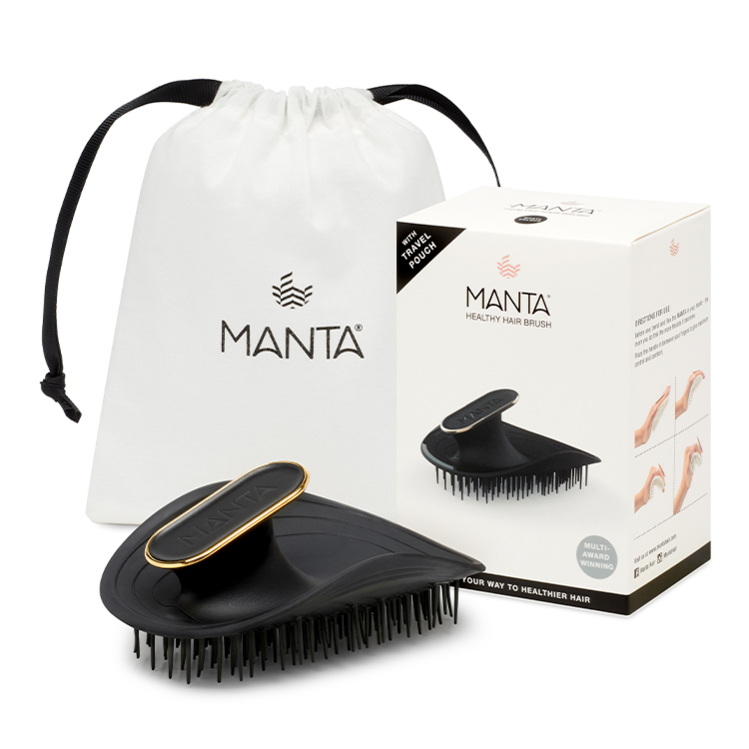 UNIKONCEPT Lifestyle Boutique and Lounge; Manta Hair Brush with travel pouch and packaging
