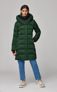 UNIKONCEPT Lifestyle Boutique and Lounge; Soia and Kyo Sonny Coat in Juniper - emerald green long down-filled puffer jacket with windbreaker and large hood