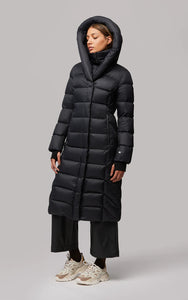 UNIKONCEPT Lifestyle Boutique and Lounge; Soia and Kyo Talyse Coat in Black - long black down-filled puffer coat with windbreaker and large hood on a model