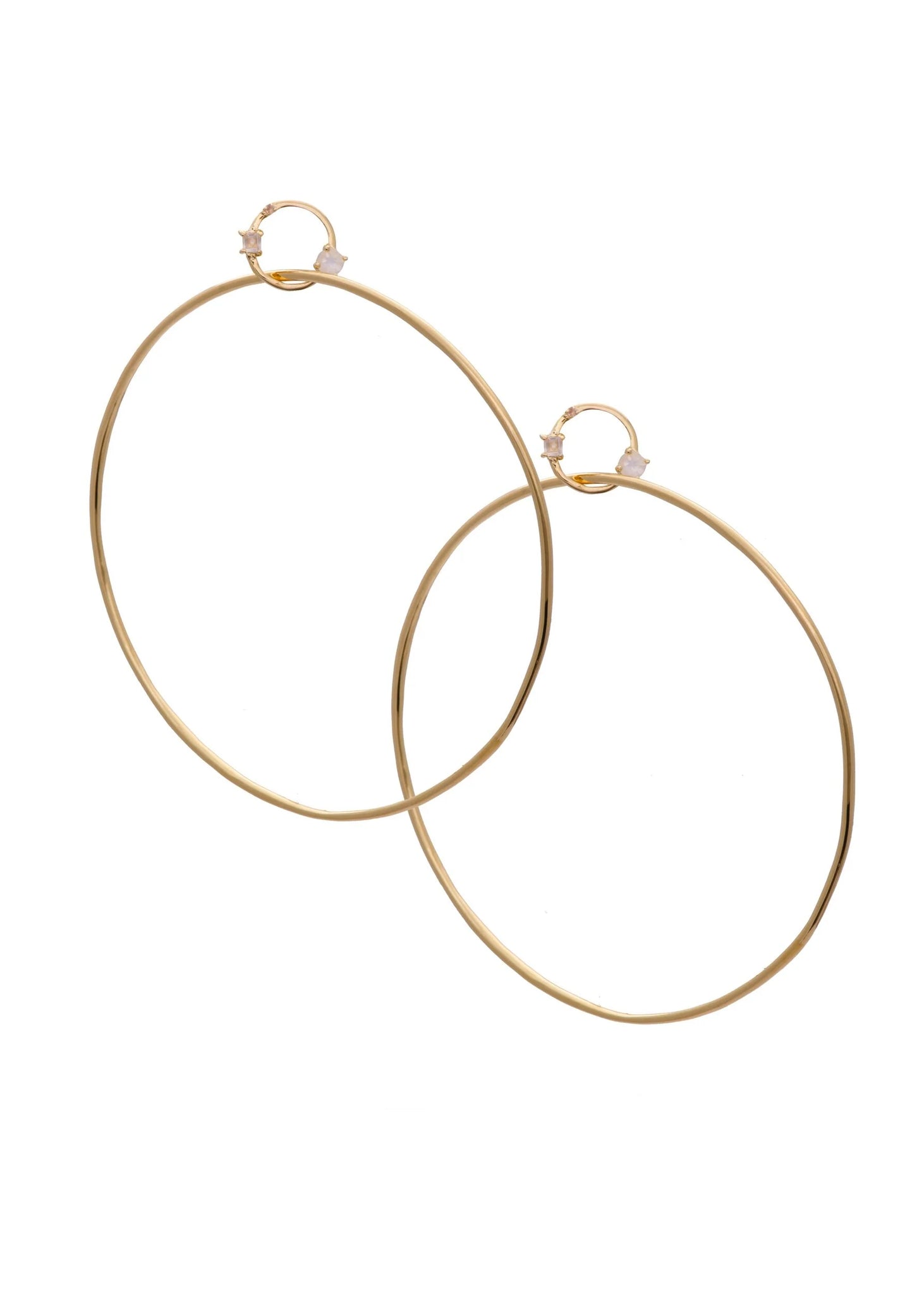 UNIKONCEPT Lifestyle Boutique and Lounge; Miley Large Hoops by Sarah Mulder in Gold Rose Quartz