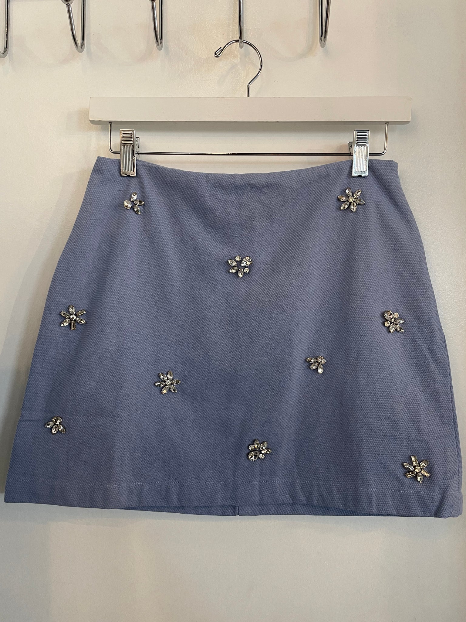 Angelic Jewel Trim Skirt in blue