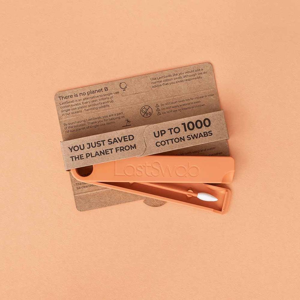 UNIKONCEPT Lifestyle Boutique and Lounge; The Last Swab Beauty Peach. Sustainable, reusable cotton swab with tapered tip