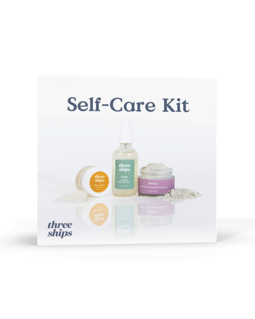 UNIKONCEPT Lifestyle Boutique and Lounge; Three Ships Self Care Kit featuring Detox Green Tea Antioxidant Clay Mask, Calm Lavender Hydrosol Toner and Vanilla Lip Exfoliator